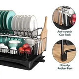 Two layer dish drain rack