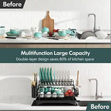 Two layer dish drain rack