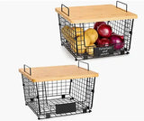 Foldable two-layer fruit and vegetable basket