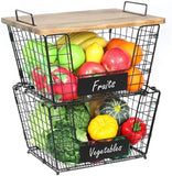 Foldable two-layer fruit and vegetable basket